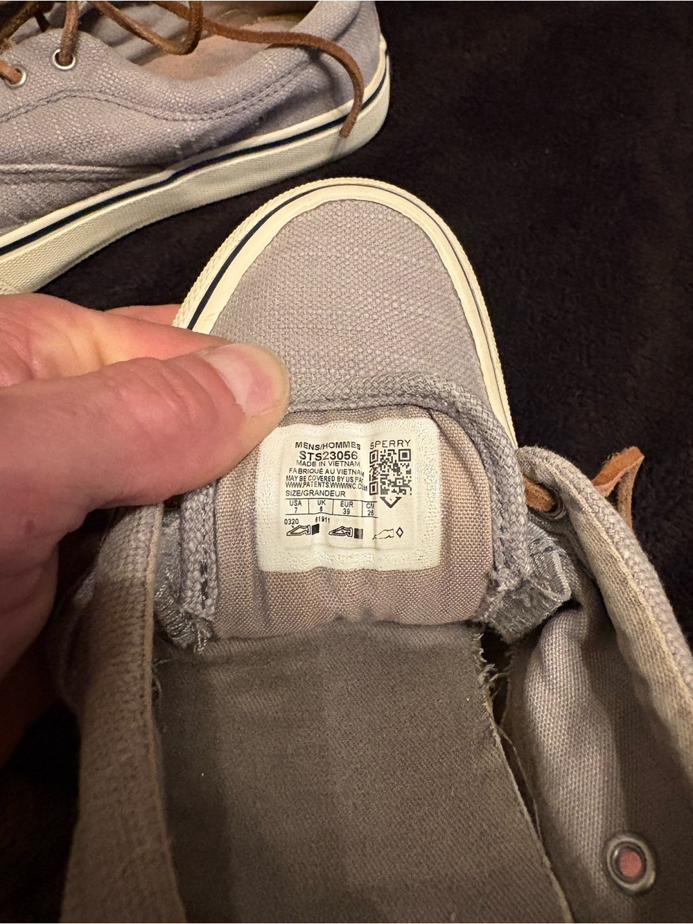 Sperry Top-sider Striper II CVO light grey/gray Baja canvas boat shoes men’s 7 - Picture 8 of 8